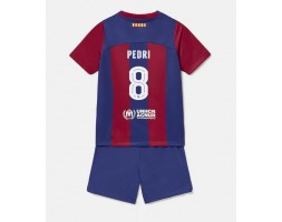 Maillot de foot Barcelona Pedri Gonzalez #8 Domicile enfant 2023-24 Manches Courte (+ pantalon court)